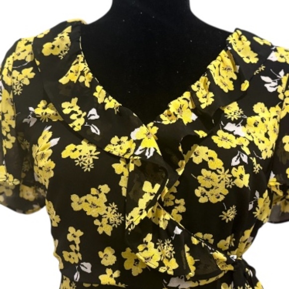 🌼 Michael Kors Floral Ruffle Midi Dress – Size Small - Picture 5 of 7